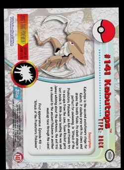 Pokemon Card - Kabutops Topps TV Animation Edition 141 Blue Logo - Image 2