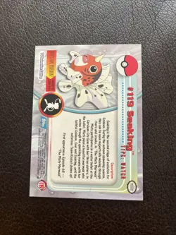 SEAKING #119 - SILVER Non Holo - Topps Blue Logo - TV Animation - POKEMON CARD - Image 2