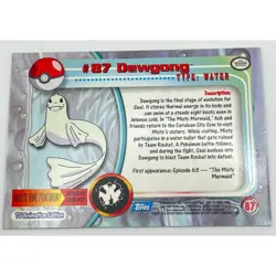 Dewgong Pokemon Card Topps #87 TV Animation Edition Series Blue Logo - Image 2