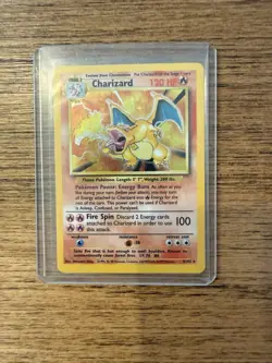 Pokemon TCG Base Set Charizard 1st Edition Holo Card 4/102 English 1999 - Image 1