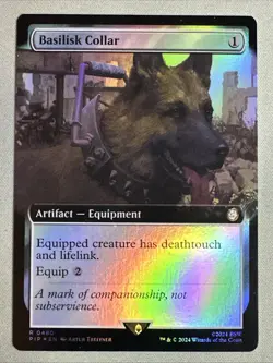 MTG / Basilisk Collar / PIP / #480 / FOIL (Extended Art) / Rare / NM - Image 1