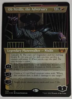 FOIL Ob Nixilis, the Adversary Showcase MTG SNC 348 Mythic NM Devil Token Art - Image 2