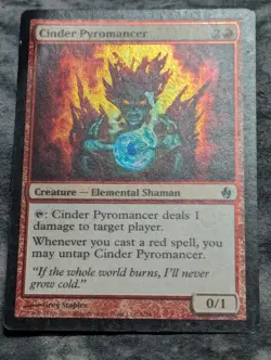 Cinder Pyromancer Magic The Gathering MTG Foil Fire Lightning 9/34 2010 - Image 1