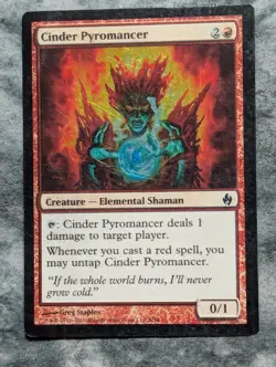 Cinder Pyromancer Magic The Gathering MTG Foil Fire Lightning 9/34 2010 - Image 2