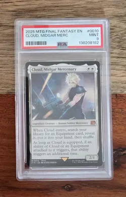2025 MTG FINAL FANTASY #0010 CLOUD, MIDGAR MERCENARY PSA 9 - Image 1