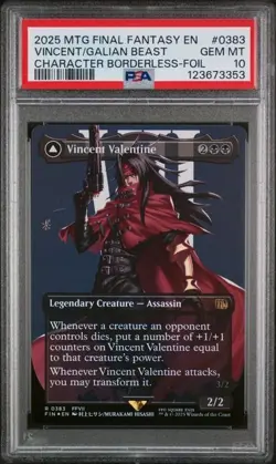 Vincent Valentine (Borderless) MTG Final Fantasy Foil PSA 10 - Image 1