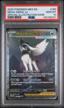 2025 POKEMON MEG EN-MEGA EVOLUTION #180 MEGA ABSOL EX PSA 10 - Image 1