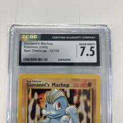 Pokemon Gym Challenge Unlimited Regular Giovanni's Machop 72/132 CGC 7.5 PK2973 - Image 3