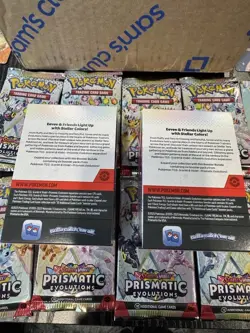 20 Packs Pokemon Prismatic Evolution Sam’s Club Booster Bundle Surprise Box READ - Image 5