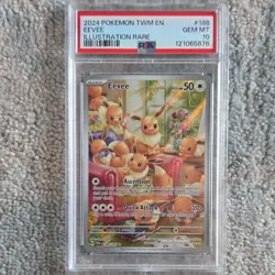 Pokemon Eevee Illustration Rare Holo Sv06 Twilight Masquerade #188 PSA 10 2024 - Image 1
