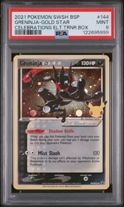 2021 Pokemon—Greninja-Gold Star #144 CCL—Black Star Promo Holo PSA 9 - Image 1