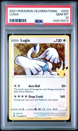 2021 POKEMON CELEBRATIONS #022 LUGIA PSA 10 - Image 1