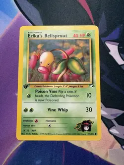2000 Pokemon Gym Heroes Erika's Bellsprout 76/132 1st Edition WotC Vintage TCG C - Image 1