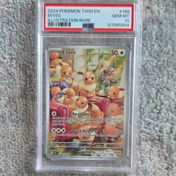 Pokemon Eevee Illustration Rare Holo Twilight 188/167 PSA 10 2024 - Image 1