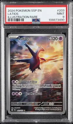 2024 POKEMON SSP EN-SURGING SPARKS ILLUSTRATION RARE #203 LATIOS PSA 9 - Image 1