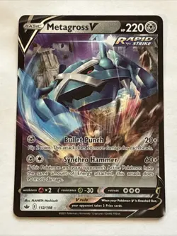 Metagross V 112/198 - Pokemon Chilling Reign - Ultra Rare - NM - Image 1