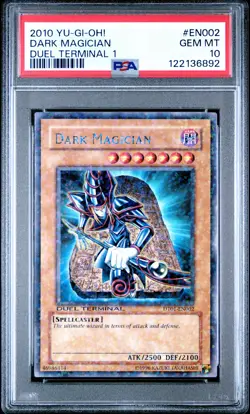 2010 YU-GI-OH! DUEL TERMINAL 1 #EN002 DARK MAGICIAN PSA 10 - Image 1