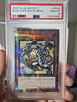 Yu-Gi-Oh! PSA 10 Japanese NYC1-JP001 Blue-Eyes White Dragon - Image 1