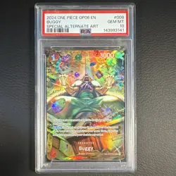 Namco 2024 One Piece Buggy OP03-008 Wings Captain Alt Art Foil PSA 10 - Image 1