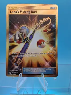 Pokemon Card Lana's Fishing Rod 266/236 Secret Rare Cosmic Eclipse Near Mint TCG - Image 1