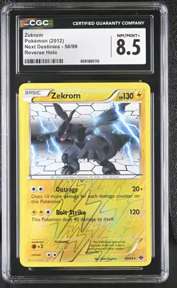 CGC 8.5 Zekrom 2012 Next Destinies 50/99 Reverse Holo Pokemon Card - Image 1