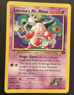 Pokemon Sabrina's Mr. Mime 59/132 Gym Challenge Regular Card Rate Vintage TCG - Image 1