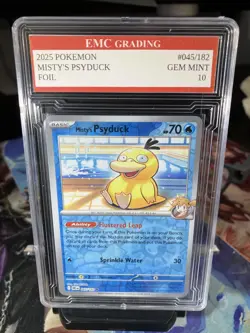 MISTY'S PSYDUCK #045/182 FOIL Pokemon 2025 Card GRADED 10 MINT TCG CCG - Image 1