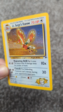 Lt. Surge's Fearow 007/132 Gym Heroes Holo Pokemon TCG Vintage Card - Image 2