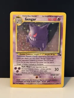 Pokemon TCG Gengar 5/62 Fossil Unlimited Holographic Card LP Condition - Image 1