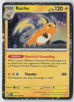 Raichu (Cosmos Holo) 026/165 - Miscellaneous Cards & Products Holo - PTCG - LP - Image 1