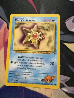 Pokemon TCG Gym Heroes Set Misty's Staryu Card 90/132 Unlimited - Image 1