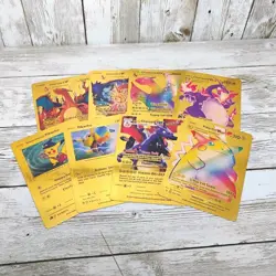 Pokemon Trading Card Lot Of 8 Gold Foil - Image 1