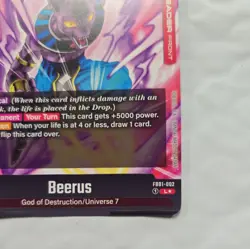 Dragon Ball Super Card Game Beerus Awakened Pulse FB01-002 Alt Art - Image 4