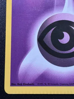 Crimped Miscut Psychic Energy 129/130 Base Set 2 WoTC Pokemon Card Rare NM - Image 5