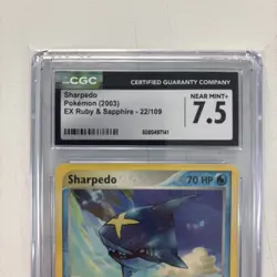 Sharpedo 22/109 EX Ruby & Sapphire Non-Holo Pokemon 2003 Card Near Mint CGC 7.5 - Image 3