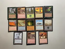 Magic The Gathering Assorted 13 Card Lot Land 1993-2000 Black Border - Image 1