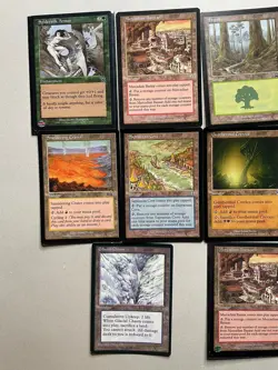 Magic The Gathering Assorted 13 Card Lot Land 1993-2000 Black Border - Image 2