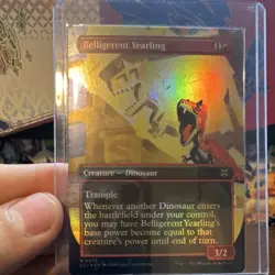 Magic: The Gathering Belligerent Yearling Borderless Foil 320 Ixalan Dinosaur - Image 1