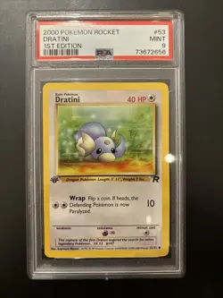 Pokemon TCG Dratini Team Rocket 53/82 1st Edition PSA 9 MINT - Image 1