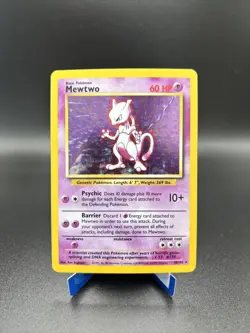 Pokemon TCG Mewtwo Base Set 10/102 Holo Unlimited Holo Rare LP - Image 1