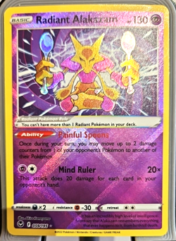 Radiant Alakazam Holo Radiant Rare Pokemon Silver Tempest card English - Image 1