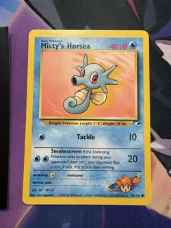 Pokemon TCG Misty's Horsea Gym Heroes Unlimited Common Card 86/132 - Image 1