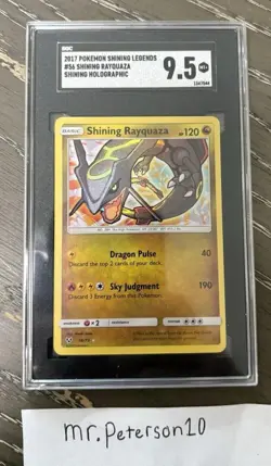 Pokemon TCG 2017 Shining Rayquaza Holo Shining Legends 56/73 Graded SGC 9.5 - Image 1