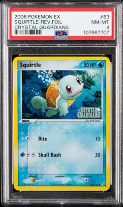 2006 POKEMON EX CRYSTAL GUARDIANS SQUIRTLE-REVERSE FOIL 63 - Image 1