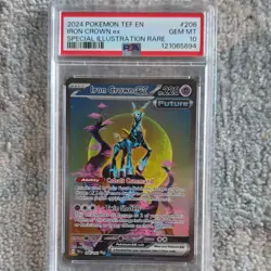 Pokemon Iron Crown ex Special Illustration Rare Holo SV05 206/162 PSA 10 2024 - Image 1