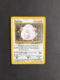 Pokemon TCG Chansey Base Set Holo Unlimited Holo Rare 3/102 WOTC 1999 Vintage - Image 1
