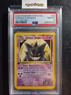 First Edition 2000 Pokemon Gym Challenge 29/132 Sabrina's Gengar PSA NM-MT 8 - Image 1