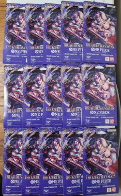 LOT of (15) OP-14 Sleeved Booster Packs Of One Piece TCG The Azure Sea's Seven - Image 1