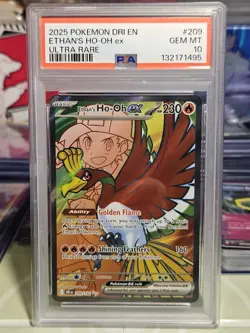 PSA 10 Gem Mint Ethan's Ho-Oh Ex Graded Pokemon Card #209 Destined Rivals 2025 - Image 1