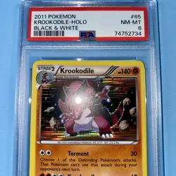 PSA 8 Krookodile 65/114 Holo Rare Black & White Base Set Pokemon Card NM/MINT - Image 3